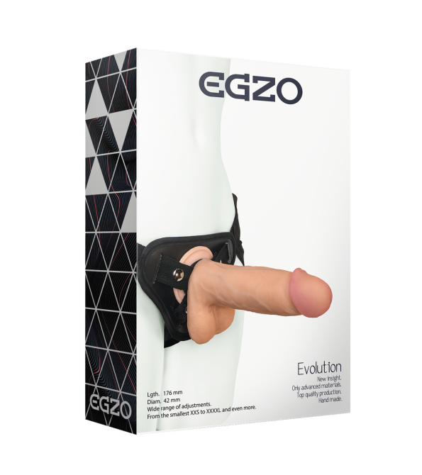 Страпон жіночий EGZO Evolution STR004 (19 см х 4,5 см) Sex Aura Київ - фото 1