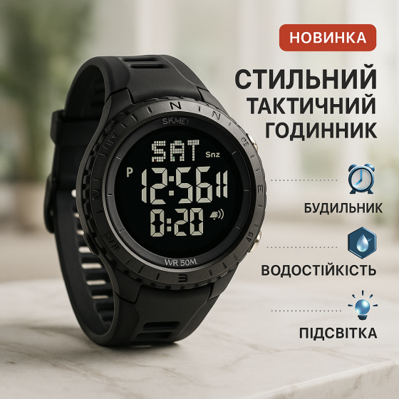 Якісний чоловічий тактичний годинник SKMEI 2192GNWT, Кращий тактичний годинник для походу VM-23 Львів