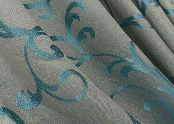 Комплект готовых штор VR-Textil Жаккард Allure № 1616ш Серый с голубым 150х270 см 2 шт (33-0489) Киев