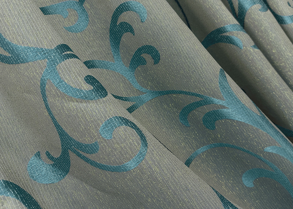 Комплект готовых штор VR-Textil Жаккард Allure № 1616ш Серый с голубым 150х270 см 2 шт (33-0489) Киев - изображение 6