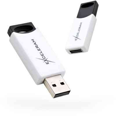 USB флеш накопитель eXceleram 64GB H2 Series White/Black USB 2.0 (EXU2H2W64) Винница