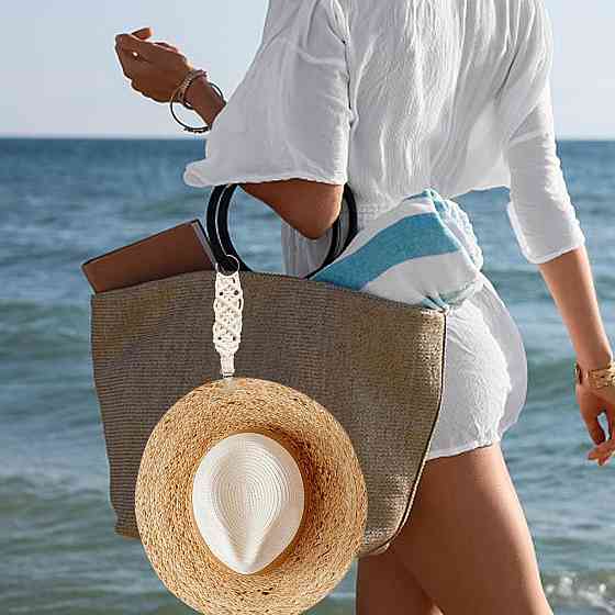 Держатель для шляпы Travel Hat Clip Модель 1 хлопковый плетеный ручной работы бохо легкий для сумки рюкзака Киев