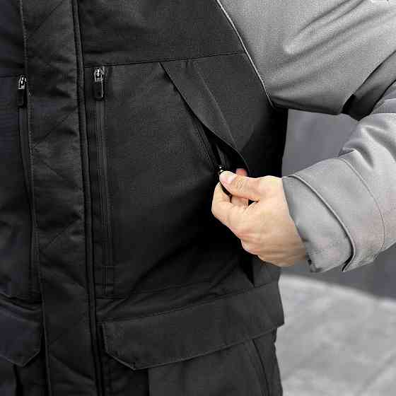 Парка чоловіча зимова з капюшоном Pobedov Seniora Udacha Gray Київ