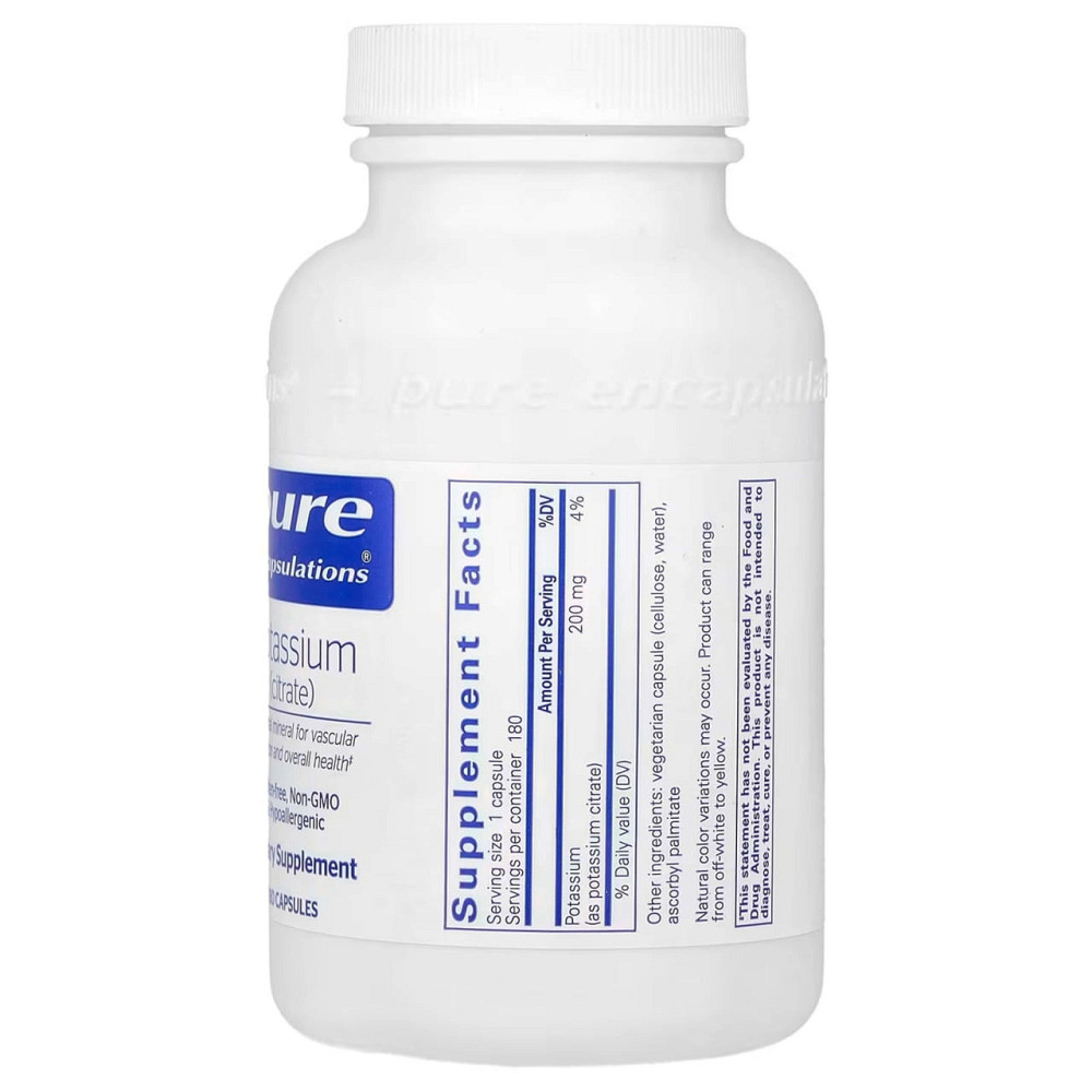 Калій цитрат Pure Encapsulations Potassium (citrate) 180 капс Київ - фото 2