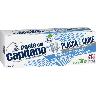 Зубная паста Pasta del Capitano Placca e Carie Против кариеса и зубного налета 75 мл (8002140039010) Винница - изображение 1