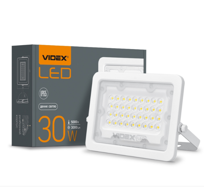 LED Прожектор 30W 5000К 220V білий VL-F2e-305W Videx Житомир - фото 1