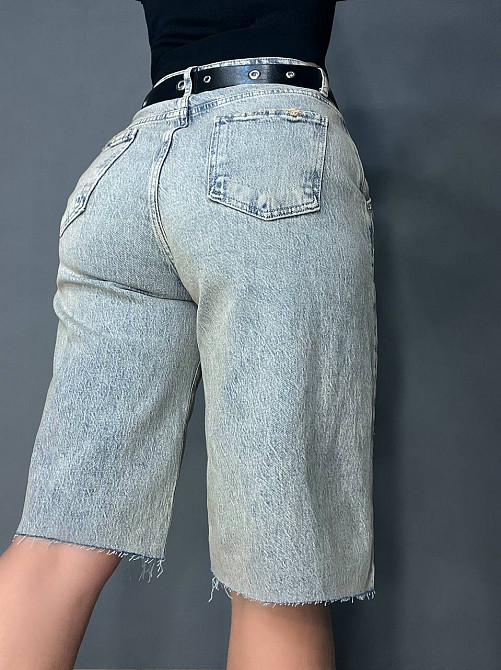 Шорти жіночі джинсові LIUZIN 1358 SKATER бермуди подовжені з ременем блакитні, блакитний, 30, 30, 88 см, 118 см Київ - фото 17