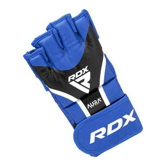 Рукавиці для ММА RDX AURA PLUS T-17 Blue/Black XL (капа в комплекті) Кам'янське