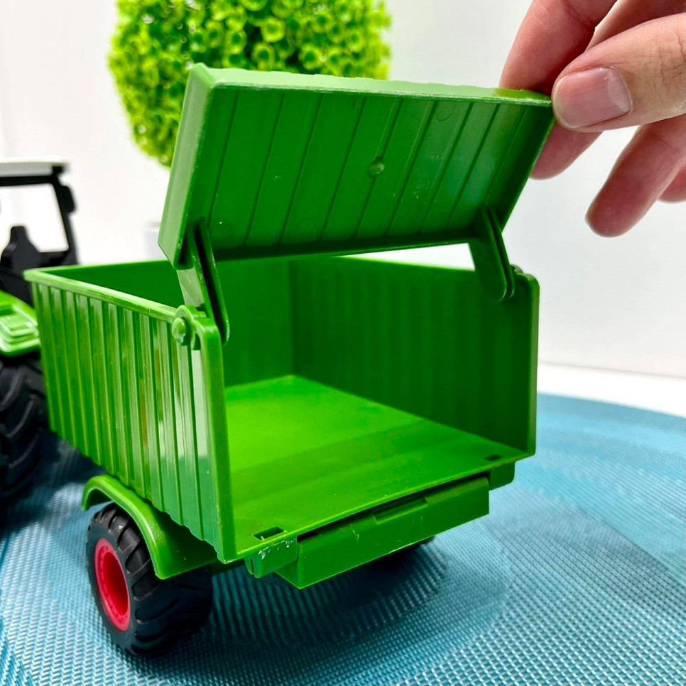 Трактор іграшковий з причепом 1:24 гумові колеса Зелений (99-77B) Чернигов - изображение 6