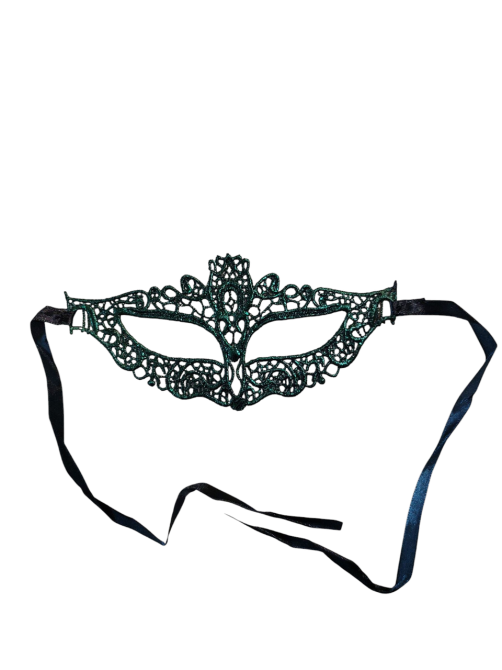 Венеціанська маска ажурна one size зелений Київ - фото 1
