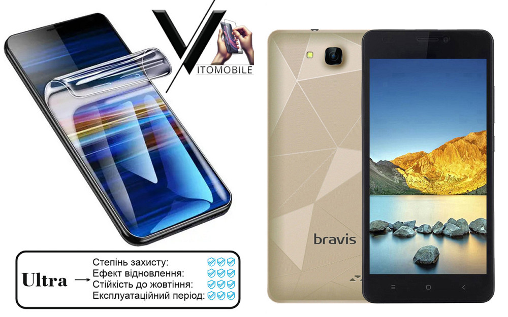 Поліуретанова плівка Ultra для Bravis A503 Joy Dual Sim – мінімальна товщина, максимальний захист! Київ - фото 1