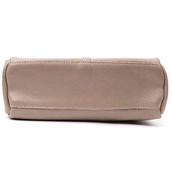 Шкіряна жіноча сумка з металевою прикрасою по середині Vintage 22609 Бежева Київ