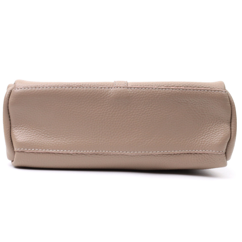 Шкіряна жіноча сумка з металевою прикрасою по середині Vintage 22609 Бежева Київ - фото 6