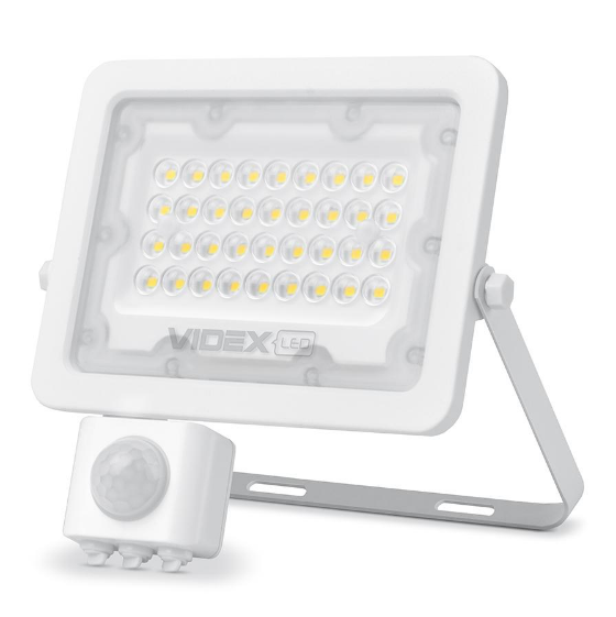 LED Прожектор 30W 5000К 220V з датчиком руху та освітлення білий VL-F2e305W-S Videx Житомир - фото 1