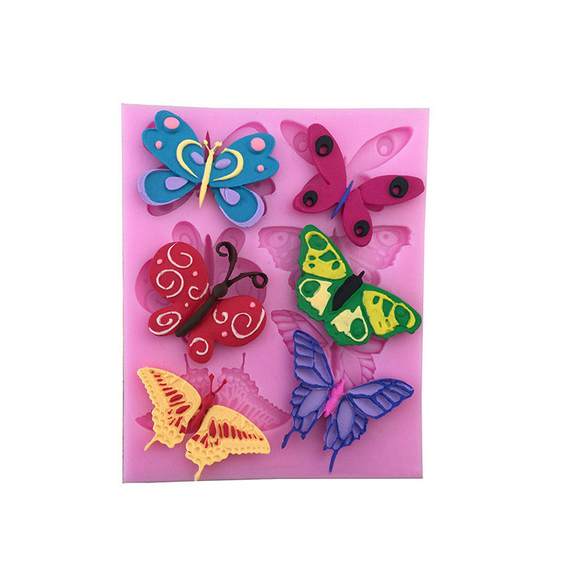 Молд силиконовый Бабочки 89 на 108 мм розовый Киев - изображение 7