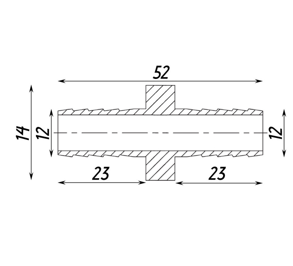 Трубка соединительная никелированная прямая 12мм х 12мм штампованная А05204А(нк) VA (000026823) Киев - изображение 2