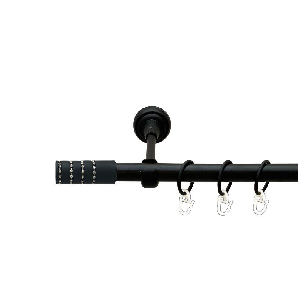 Карниз Orvit Барамелла металевий однорядний відкритий гладка труба кільце металеве Чорний Оксамит 19 мм 200 см (00-00020974) Львів - фото 1