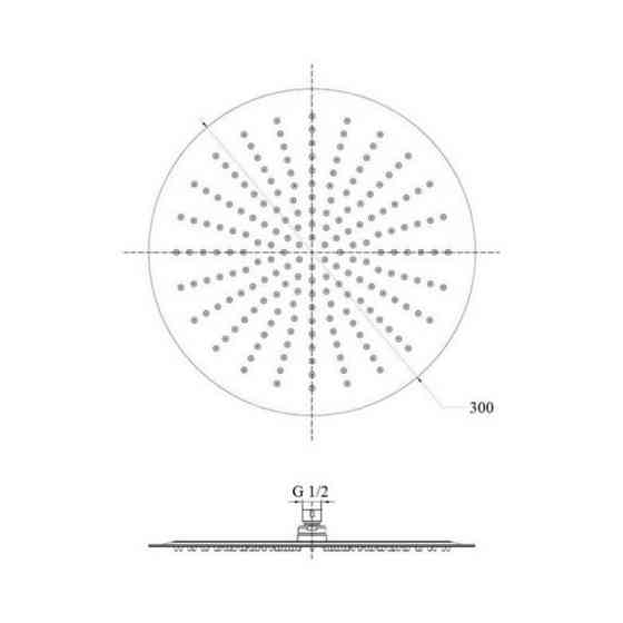 Лейка для верхнего душа Lidz Niagara 130 300 мм округлая LDNIA130NKS32451 Chrome Харьков