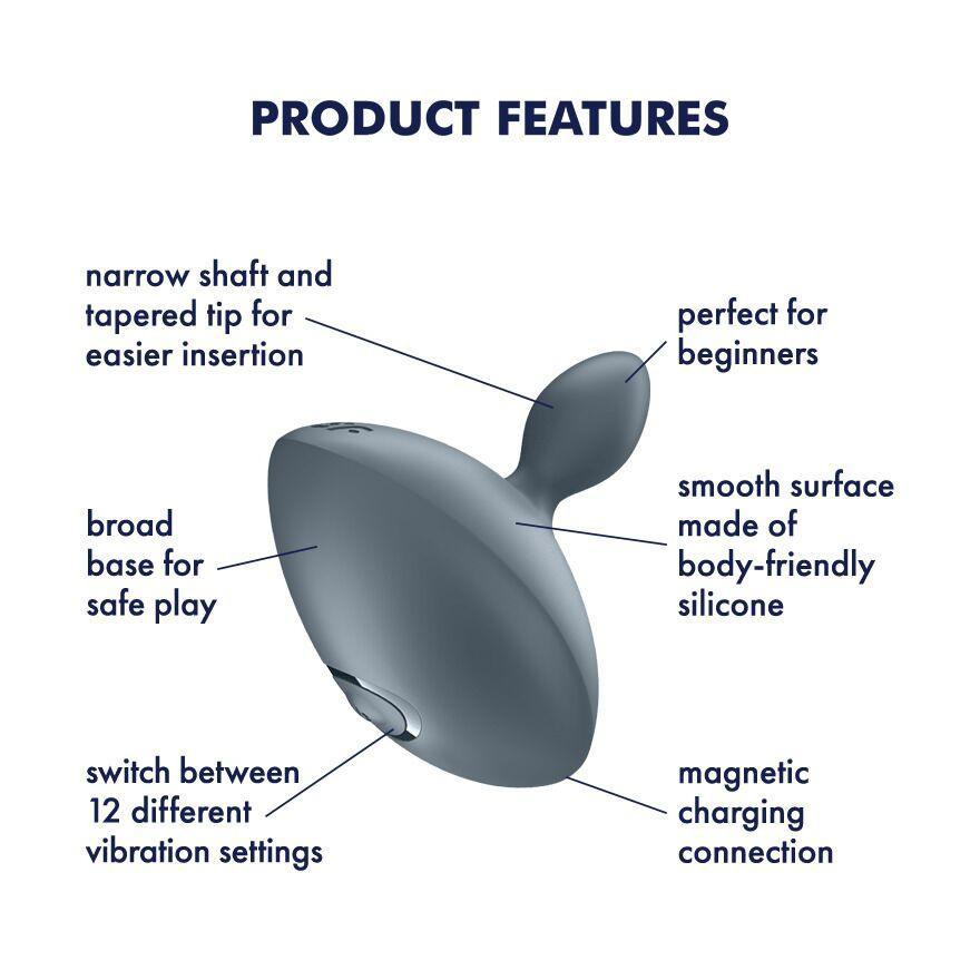 Анальна вібропробка Satisfyer Booty Absolute Beginners 4, для початківців, ввідна частина 3 см Sex Aura Київ - фото 5
