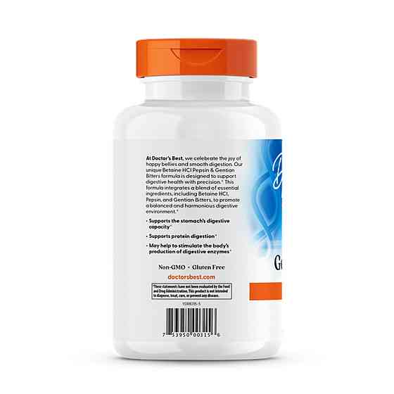 Бетаин гидрохлорид и пепсин Doctor's Best Betaine HCl 360 капс Киев
