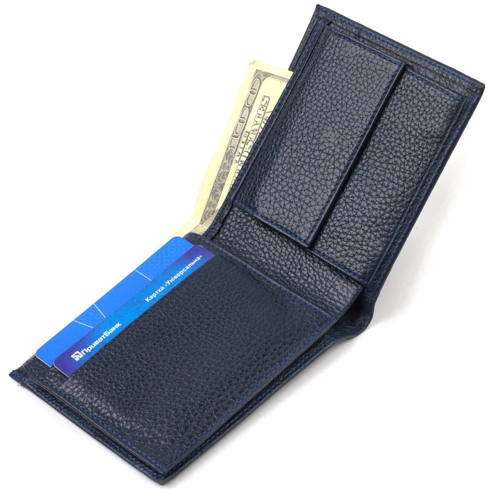 Идеальное мужское портмоне из натуральной кожи флотар CANPELLINI 21787 Синее Киев - изображение 5