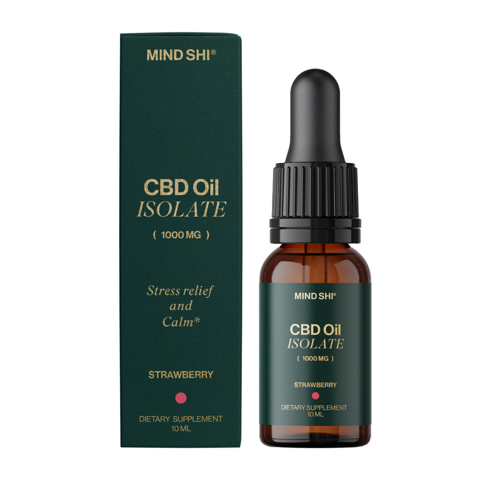 Каннабідіол CBD Mind Shi CBD Oil Isolate 1000 mg 10 ml полуниця Київ - фото 2