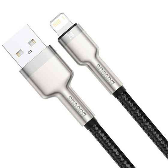 Кабель Baseus Cafule Series Metal Data Cable USB to IP 2.4A 0.25m Black Одеса