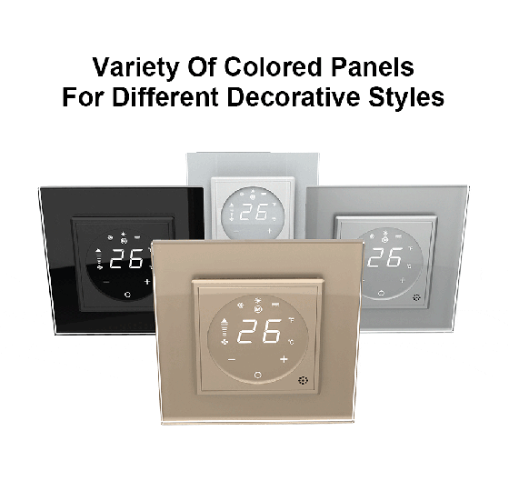 Термостат (терморегулятор) сенсорний для внутрішньопідлогового конвектора водяного опалення та фанкойла LIVOLO, чорний (VL-C7-FCA-2BPS72) Коломия