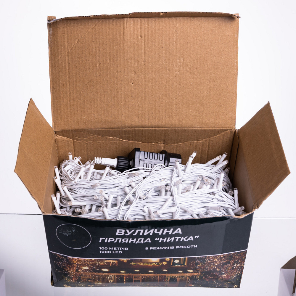 Гірлянда Різдвяна фея вулична 100 м 1000 LED білий провід Синій CF1000L100MWBL Коломыя - изображение 10