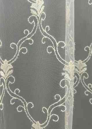 Тюль фатин с вышивкой и люрексом цвет молочный 1682т Киев