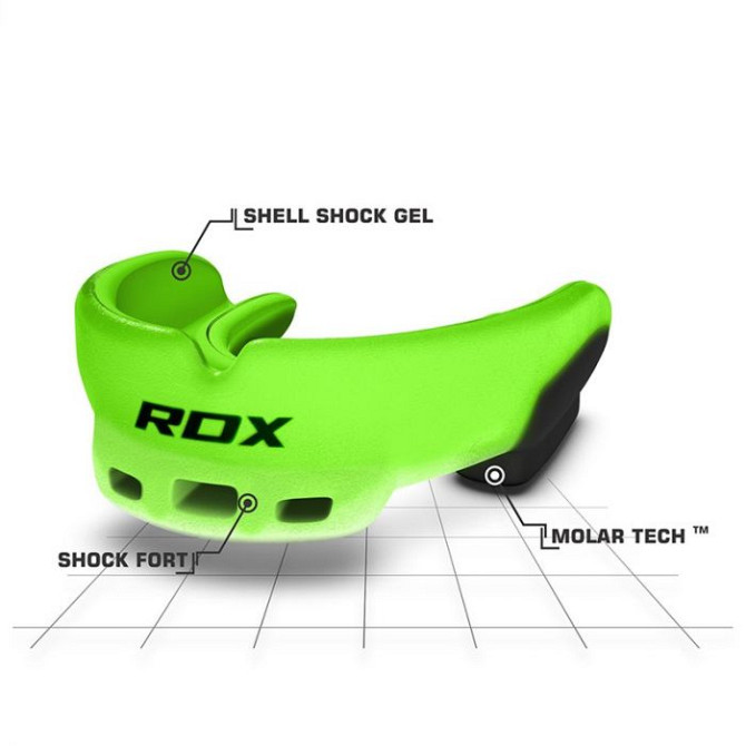 Капа боксерська RDX GEL 3D Elite Green Кам'янське - фото 5