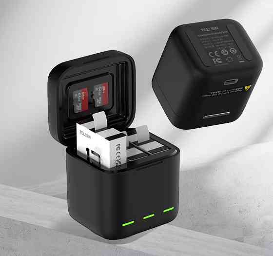 Зарядка GoPro 13 закрита полезахисна Telesin S0-BCG-10-TGP Київ