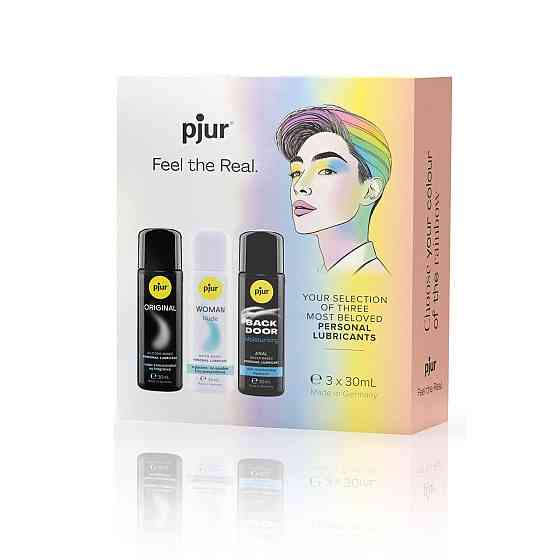 Набір лубрикантів pjur Pride Box 3х30 мл, 2 змазки на водній основі та 1 на силіконовій Sex Aura Київ