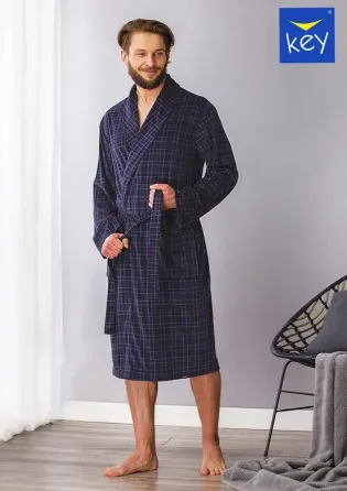 Клітчастий чоловічий халат KEY MGL 458 B21 XL/XXL Київ