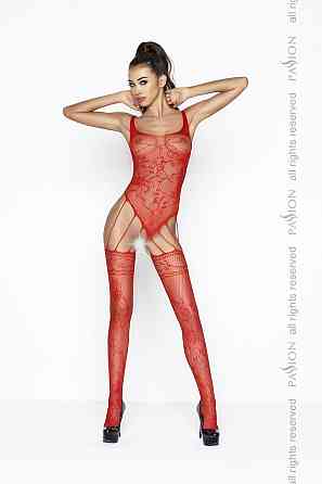 Бодистокинг Passion BS034 red, комбинезон, имитация боди и чулок Sex Aura Киев