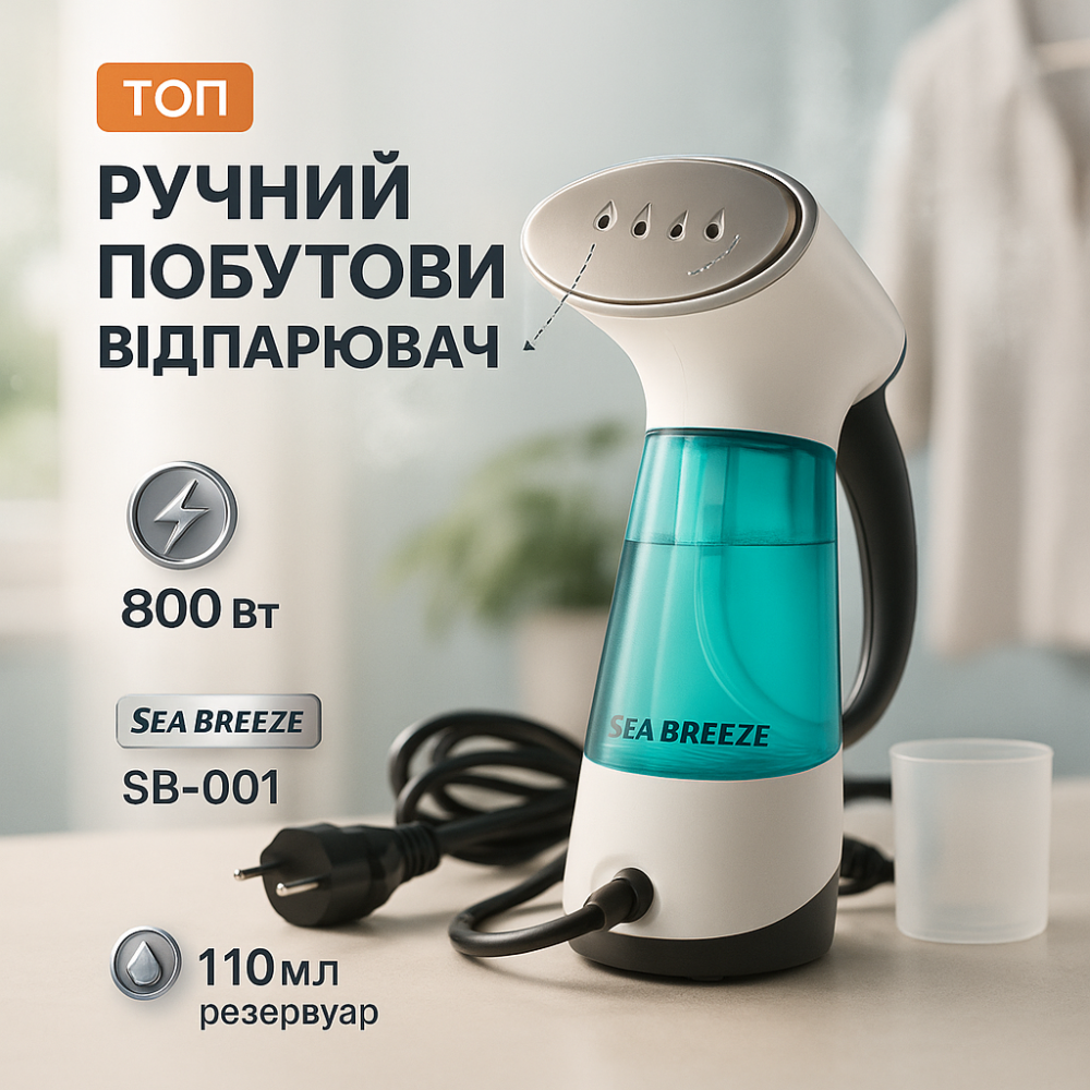 Отпариватель для штор для дома SeaBreeze, Отпариватель утюг для глажки одежды Паровой утюг одежды PA-77 Львов - изображение 19