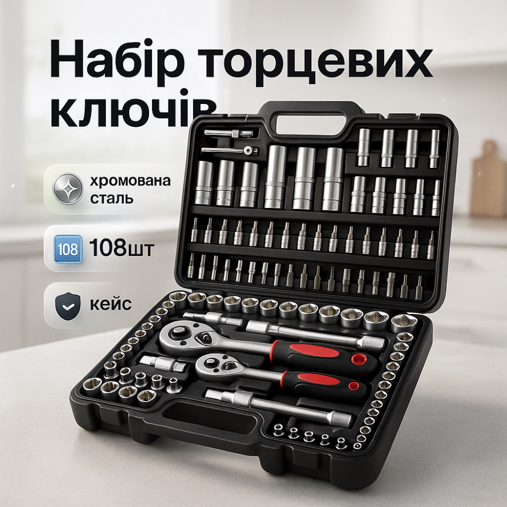 Набор торцевых ключей с трещотками 108шт. Onex OX-250S ключи и наборы торцевых головок PD-91 Львов - изображение 5