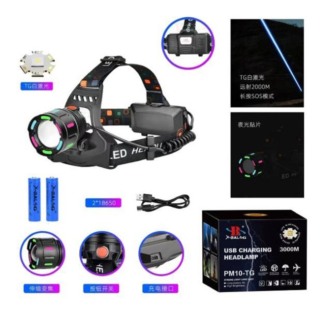 Ліхтар на голову для ЗСУ, Легкий налобний ліхтар для риболовлі Налобний яскравий WC-49 Львів - фото 8