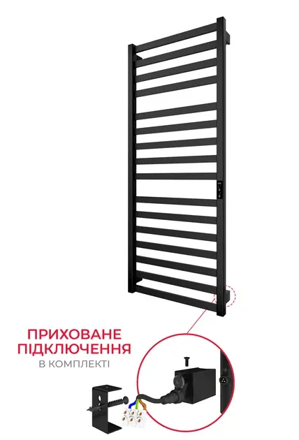 Электрический полотенцесушитель HF Oxford 1170х530 TR K черный мат Киев - изображение 2