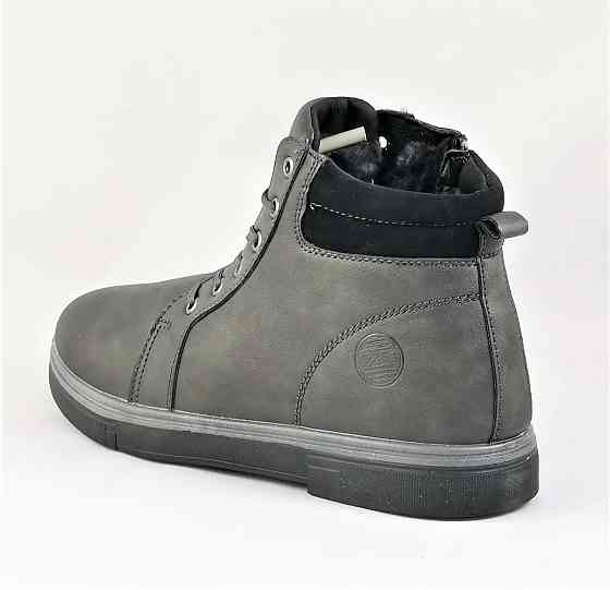 Черевики ЗИМНІ чоловічі Сірі Кросівки з МЕХОМ на замку з блискавкою (розміри: 41,42,43,44,45) - 302-3 Дніпро