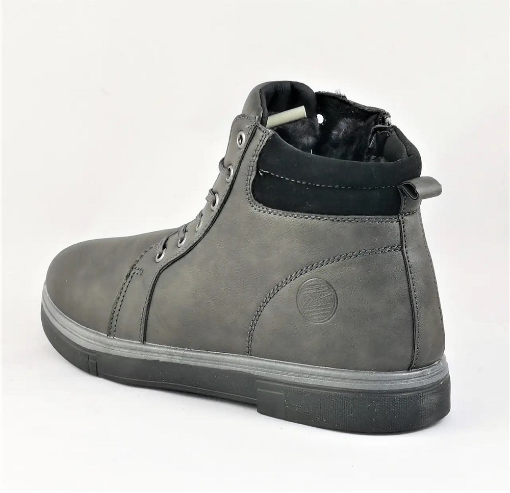 Черевики ЗИМНІ чоловічі Сірі Кросівки з МЕХОМ на замку з блискавкою (розміри: 41,42,43,44,45) - 302-3 Дніпро - фото 6