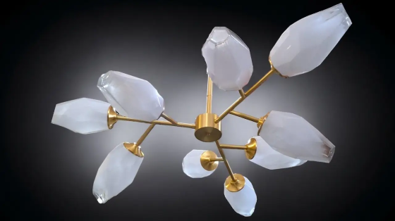 Світлодіодна люстра Сучасна 8616 (Золотиста) на 6 плафонів Київ