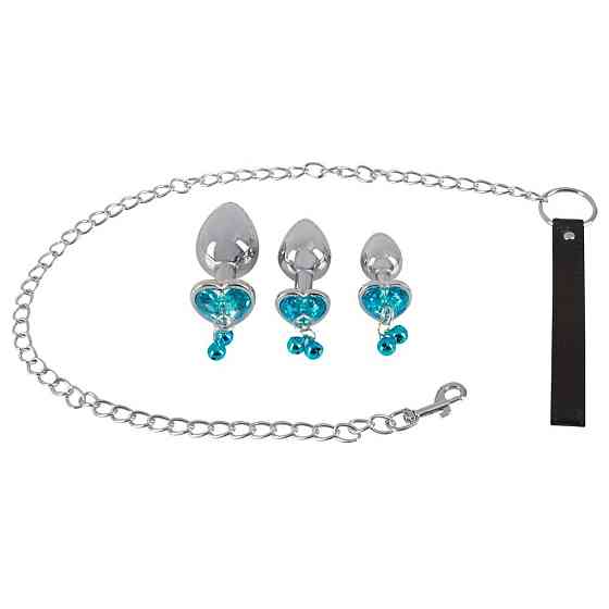 Анальные пробки с поводком You2Toys Butt Plug Set, серебристые Sex Aura Киев