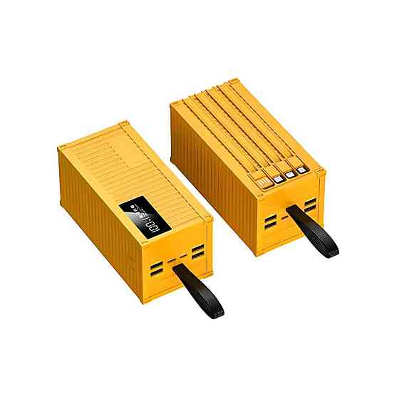 Портативный павербанк внешний аккумулятор, с фонариком 20000мАч, Powerbank с быстрой зарядкой и кабелями Yellow Каменец-Подольский