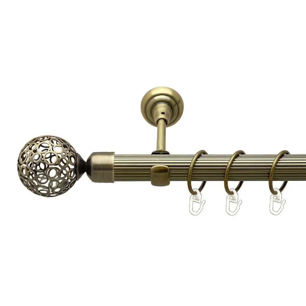 Карниз Orvit Савона металевий однорядний відкритий рифлена труба кільце металеве Антик 25 мм 300 см Львов - изображение 1