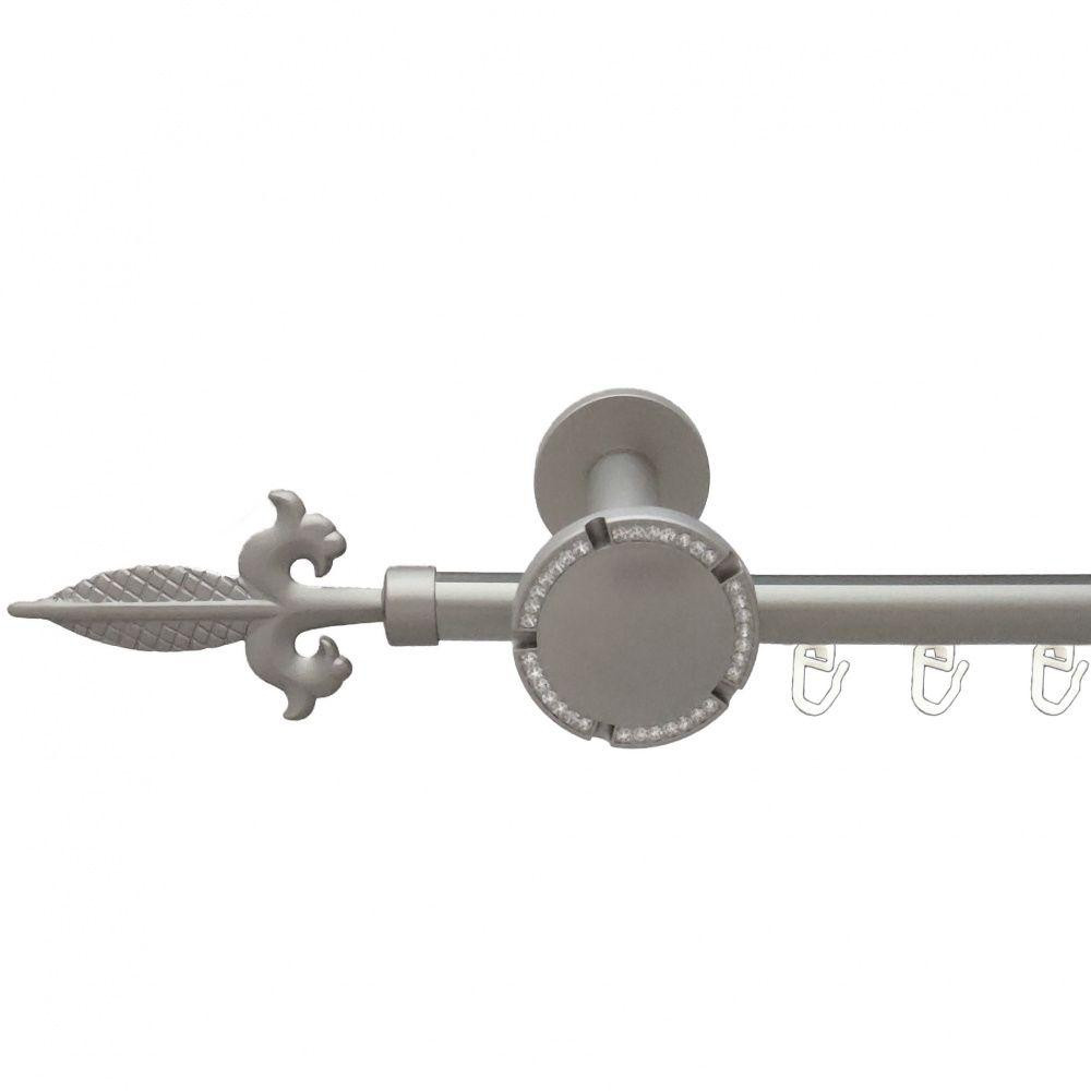 Карниз Orvit Генуя металевий однорядний розета реверс фламо профільна труба  Сатин 19 мм 240 см (6300220) Львів - фото 1