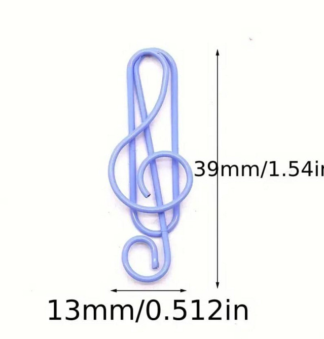 10 шт. Кольорові скріпки у формі музичних нот | Металеві скоби для паперу, нотаток і творчості, асор Київ - фото 2