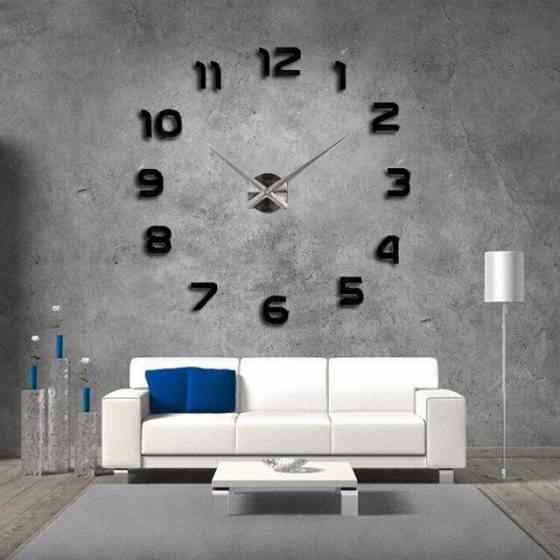 Великий настінний 3Д годинник DIY Clock 60-90 см з цифрами SBR Київ