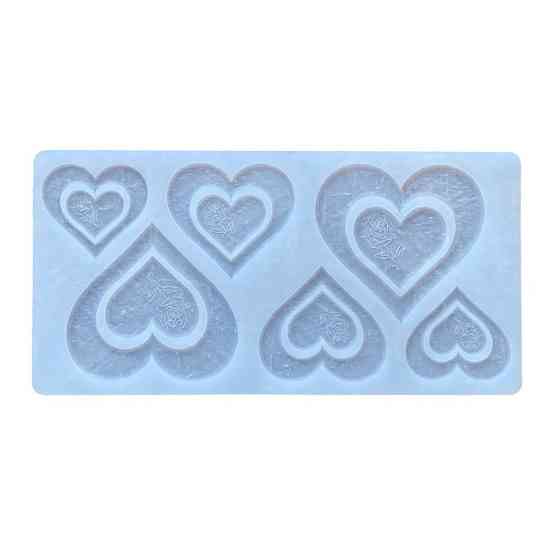 Молд силиконовый Сердечка 230 на 115 мм серый Киев