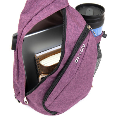 Сумка Vintage Унисекс через плечо смарт текстильная Малиновая (20552) Винница - изображение 3